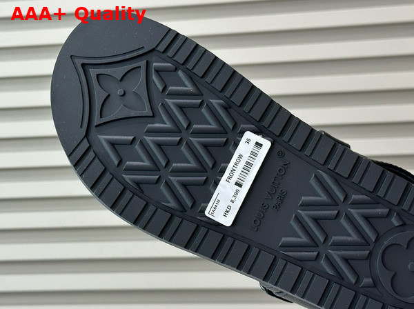 LV Sunset Flat Comfort Sandal in Black Grained Calf Leather 1ACG0Z Replica