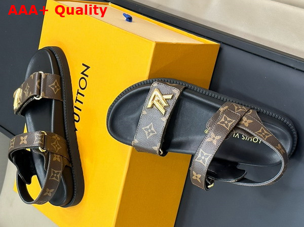 LV Sunset Flat Comfort Sandal in Monogram Canvas 1ACL9C Replica