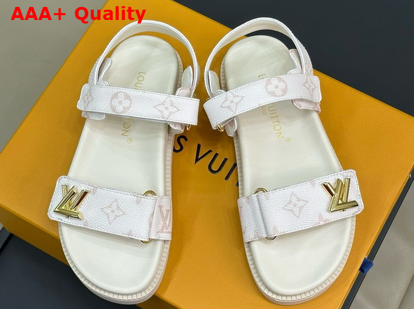 LV Sunset Flat Comfort Sandal in Monogram Dune Canvas 1ACL9S Replica