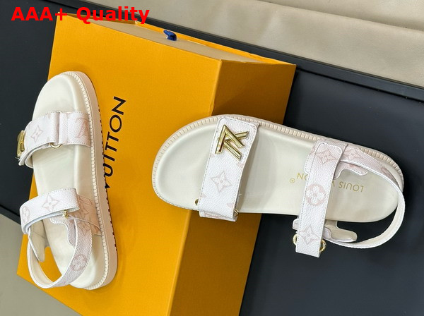 LV Sunset Flat Comfort Sandal in Monogram Dune Canvas 1ACL9S Replica