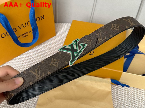 LV Tatic 35mm Reversible Belt in Black Epi Leather and Monogram Canvas Replica