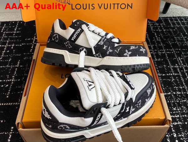 LV Trainer Maxi Sneaker in Black Monogram Denim 1ACXAG Replica