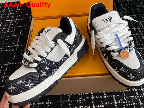 LV Trainer Maxi Sneaker in Black Monogram Denim 1ACXAG Replica