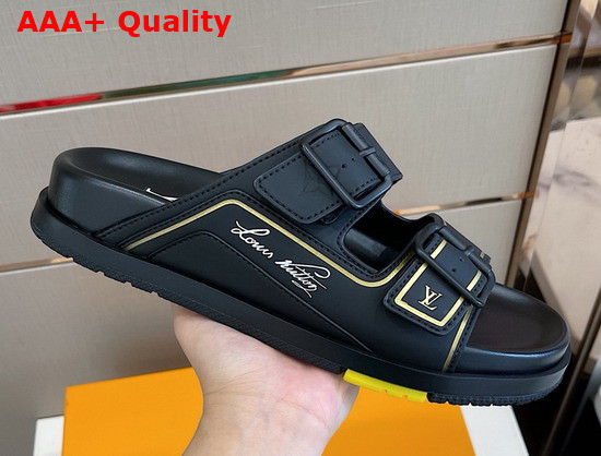 LV Trainer Mule Black Calf Leather Replica