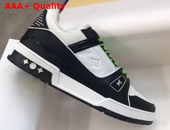 LV Trainer Sneaker Black Calf Leather and White Taurillon Monogram Leather Replica