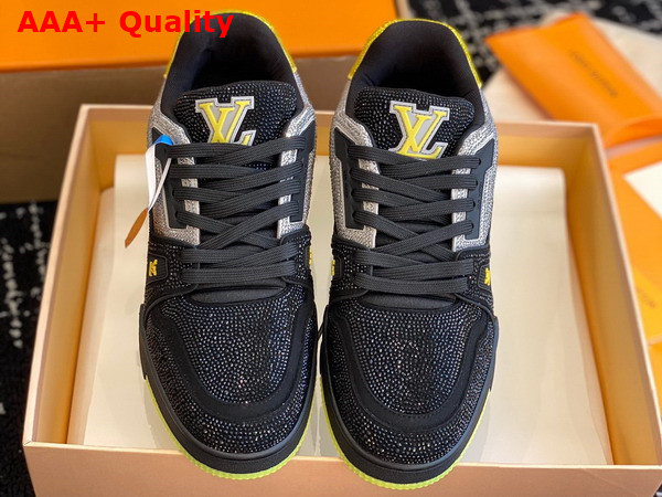 LV Trainer Sneaker Black and Silver Strass Replica