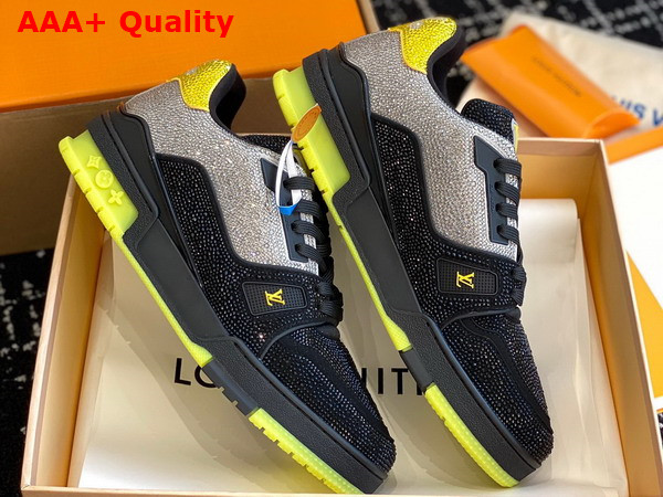 LV Trainer Sneaker Black and Silver Strass Replica