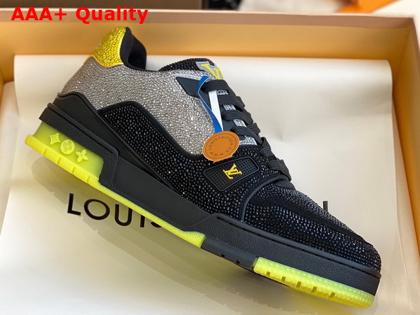 LV Trainer Sneaker Black and Silver Strass Replica