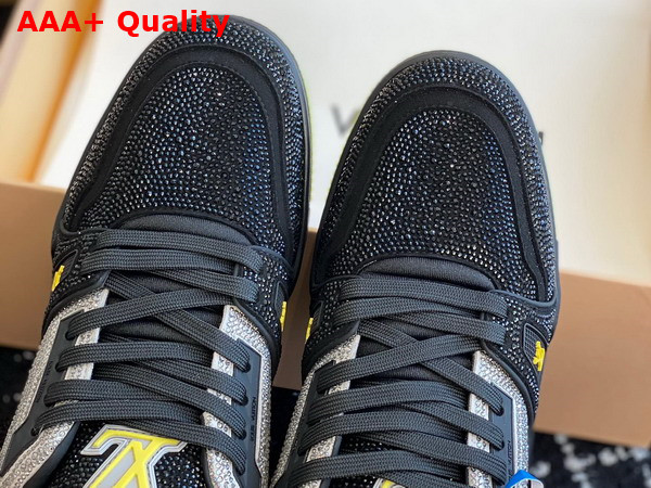 LV Trainer Sneaker Black and Silver Strass Replica