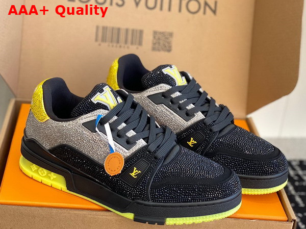 LV Trainer Sneaker Black and Silver Strass Replica