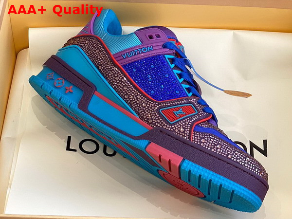 LV Trainer Sneaker Blue Strass 1A9JWH Replica