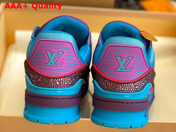 LV Trainer Sneaker Blue Strass 1A9JWH Replica