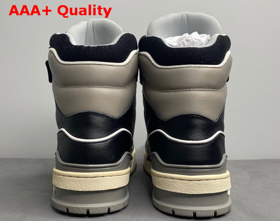 LV Trainer Sneaker Boot in Black and Grey Calf Leather 1A7RUY Replica