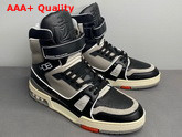 LV Trainer Sneaker Boot in Black and Grey Calf Leather 1A7RUY Replica