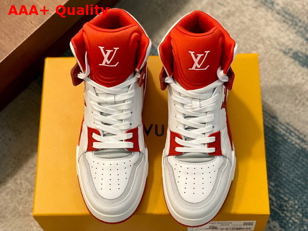 LV Trainer Sneaker Boot in Red Calf Leather 1ABLS2 Replica