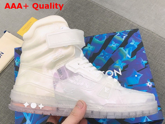 LV Trainer Sneaker Boot in Transparent Technical Material with a Discreet Monogram Pattern 1A5YJ7 Replica