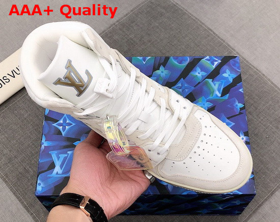 LV Trainer Sneaker Boot in White Calf Leather 1A7P25 Replica