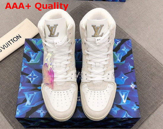 LV Trainer Sneaker Boot in White Calf Leather 1A7P25 Replica