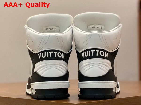 LV Trainer Sneaker Boot in White and Black Calf Leather Replica