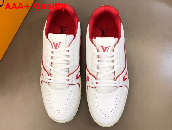 LV Trainer Sneaker Bordeaux Red Calf Leather for Men 1A8ZPP Replica