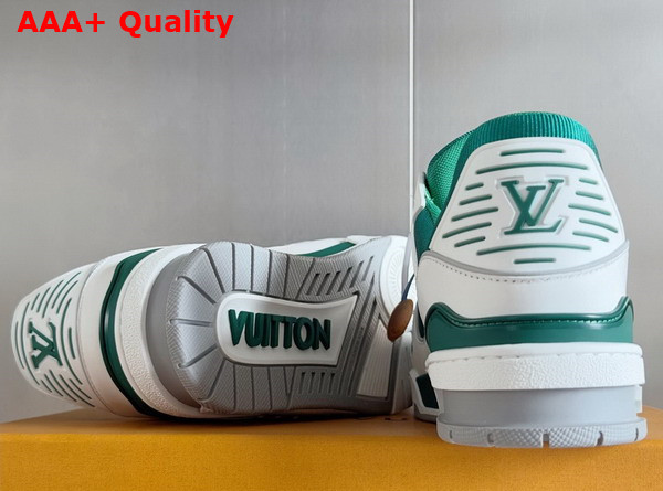 LV Trainer Sneaker Borneo Green Grained Calf Leather 1ADHRI Replica