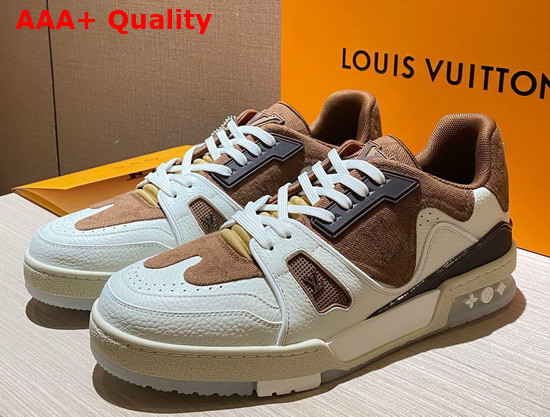 LV Trainer Sneaker Brown Monogram Denim Replica