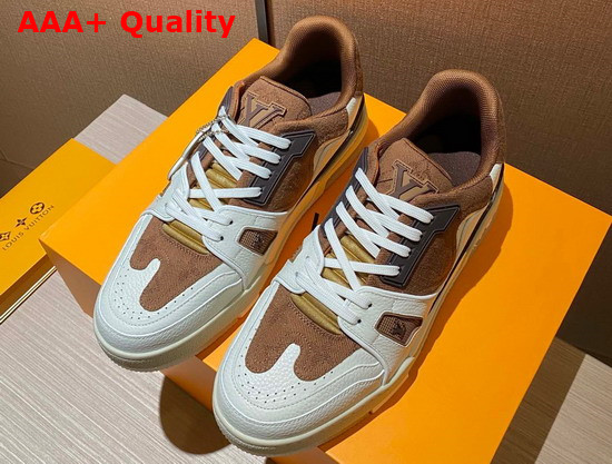 LV Trainer Sneaker Brown Monogram Denim Replica