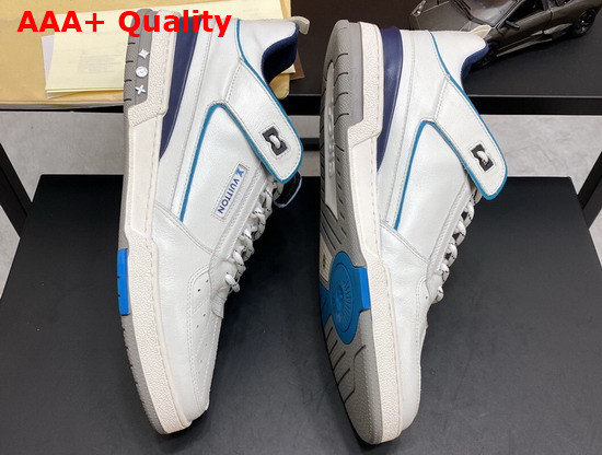 LV Trainer Sneaker Calf Leather White and Blue 1A67L5 Replica