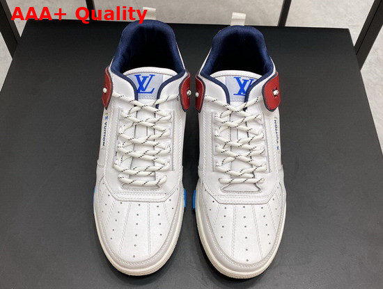 LV Trainer Sneaker Calf Leather White and Red Replica