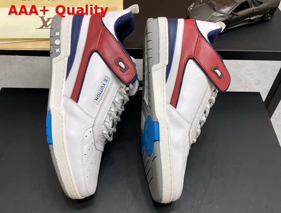 LV Trainer Sneaker Calf Leather White and Red Replica