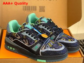 LV Trainer Sneaker Camouflage Pattern Strass Replica