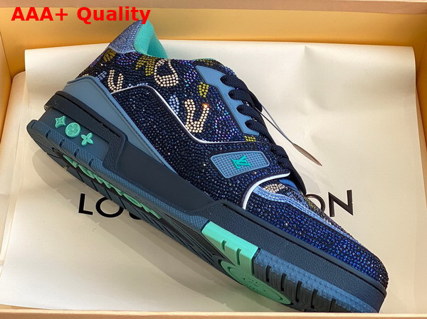 LV Trainer Sneaker Camouflage Pattern Strass Replica