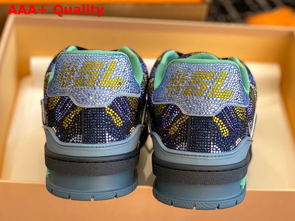 LV Trainer Sneaker Camouflage Pattern Strass Replica