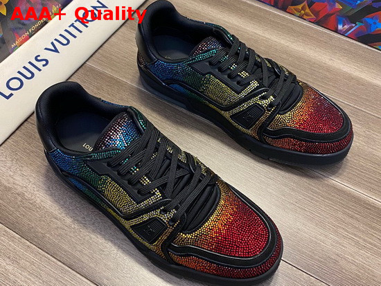 LV Trainer Sneaker Covered with Multi Colored strass 1A5YLO Replica