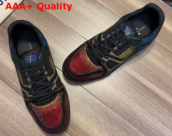 LV Trainer Sneaker Covered with Multi Colored strass 1A5YLO Replica