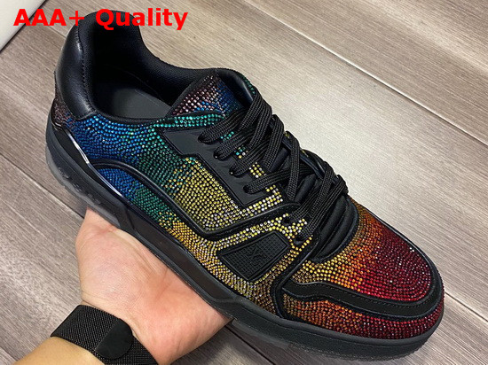 LV Trainer Sneaker Covered with Multi Colored strass 1A5YLO Replica