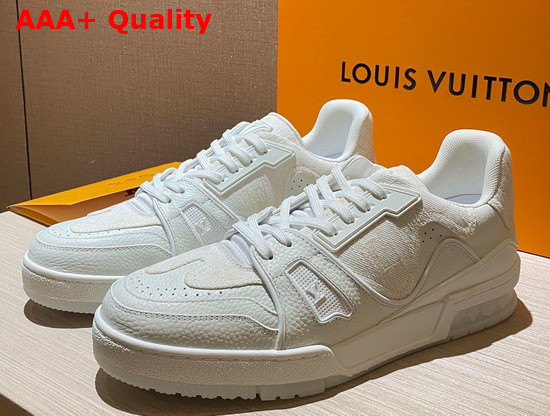 LV Trainer Sneaker Cream Monogram Denim Replica