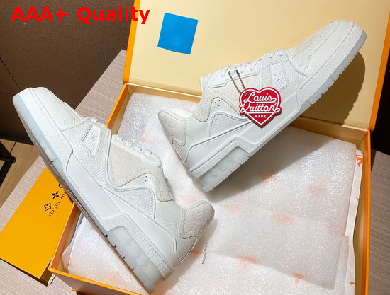 LV Trainer Sneaker Cream Monogram Denim Replica