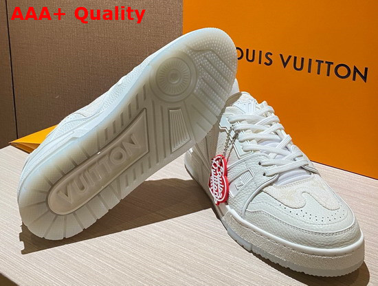 LV Trainer Sneaker Cream Monogram Denim Replica