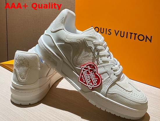 LV Trainer Sneaker Cream Monogram Denim Replica