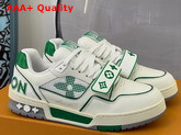 LV Trainer Sneaker Green Calf Leather Velcro Strap 1A98VB Replica