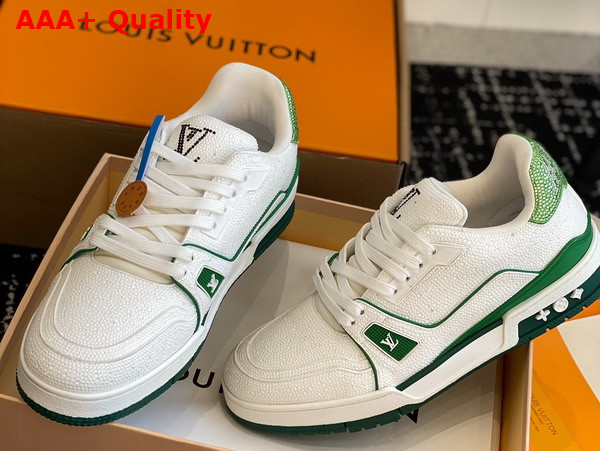 LV Trainer Sneaker Green Strass 1AARLG Replica