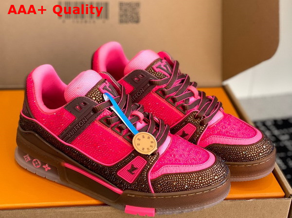 LV Trainer Sneaker Pink Strass 1A8Z72 Replica