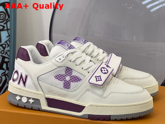 LV Trainer Sneaker Purple Calf Leather Velcro Strap 1A98WF Replica