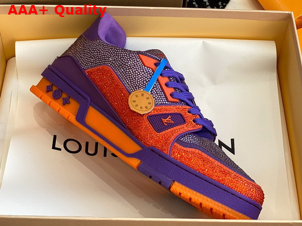 LV Trainer Sneaker Purple Strass 1AA6QF Replica