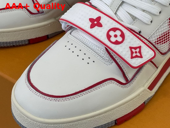 LV Trainer Sneaker Red Calf Leather Velcro Strap 1A98VV Replica