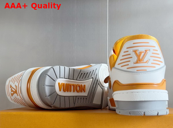 LV Trainer Sneaker Safran Yellow Grained Calf Leather 1ADHSM Replica