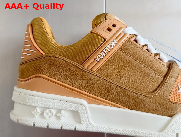 LV Trainer Sneaker in Beige Grained Nubuck Calf Leather 1AD9XA Replica