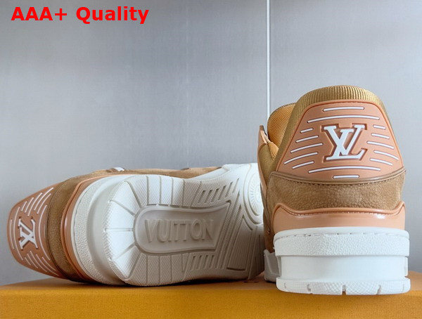 LV Trainer Sneaker in Beige Grained Nubuck Calf Leather 1AD9XA Replica