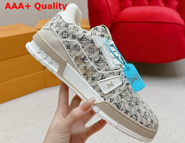 LV Trainer Sneaker in Beige Monogram Textile 1ABG0H Replica